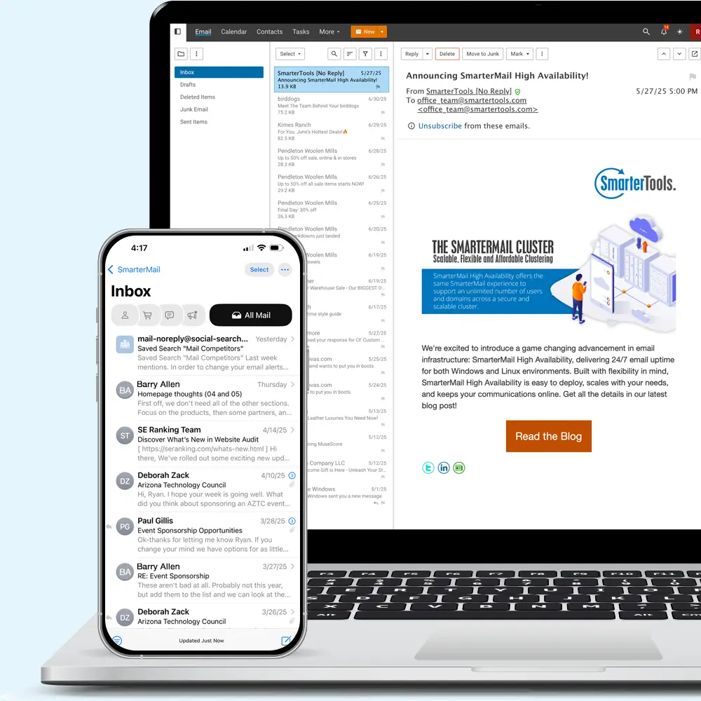 SmarterMail email server interface - جایگزین Exchange